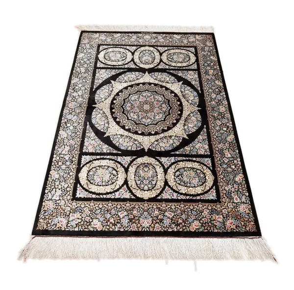 Ghom Seidenteppich signiert „Hashemian“ 150 x 98 cm Seide auf Seidenkette