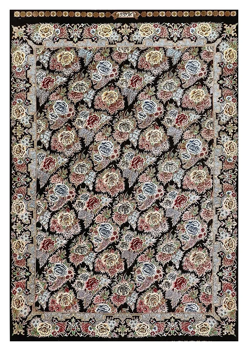 Ghom Seidenteppich signiert „Takbaft“ 160 x 98 cm Seide auf Seidenkette