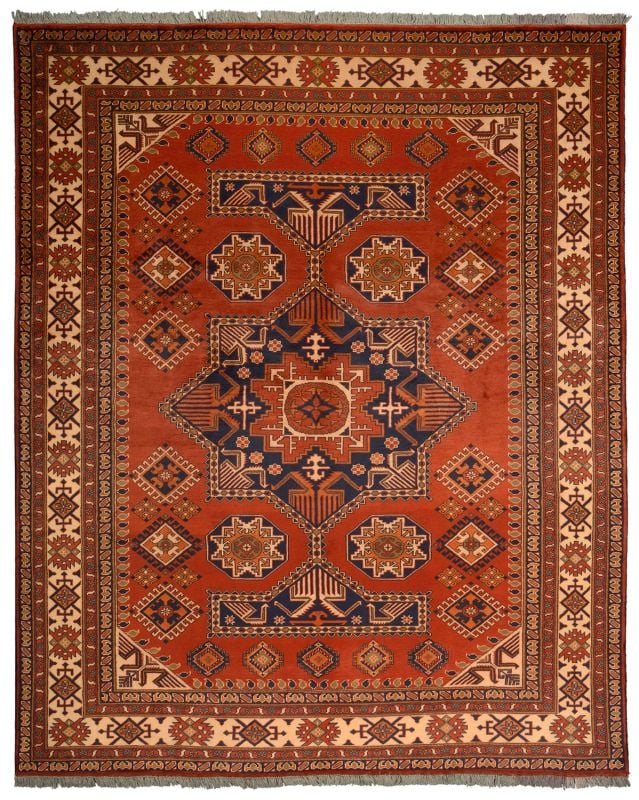 Orientteppich Turkmen 246 x 300 cm Schurwolle handgeknüpft antik