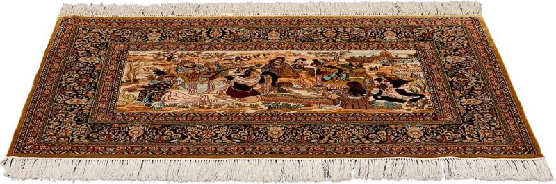 Orientteppich Hereke 63 x 95 cm Seide handgeknüpft super fein