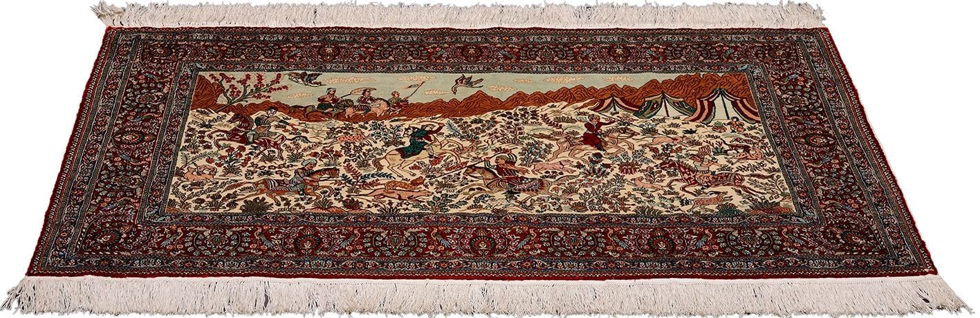 Orientteppich Hereke 63 x 94 cm Seide handgeknüpft exklusiv