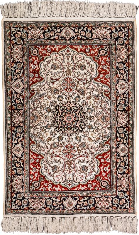 Orientteppich Hereke 62 x 94 cm Seide handgeknüpft