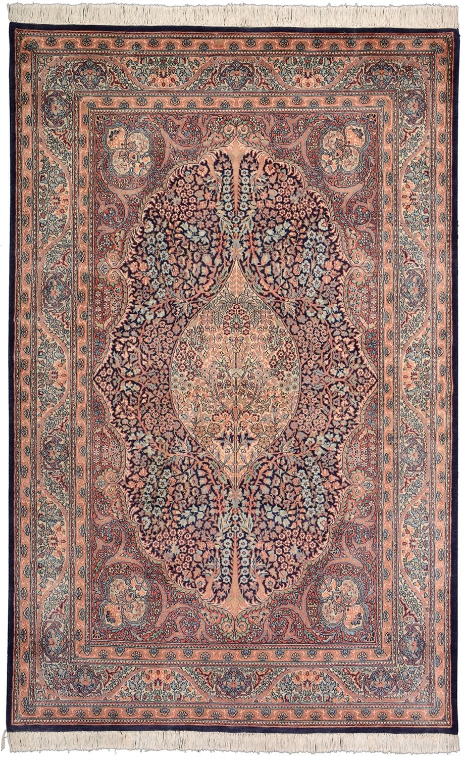 Orientteppich Kirman 140 x 215 cm Schurwolle handgeknüpft antik