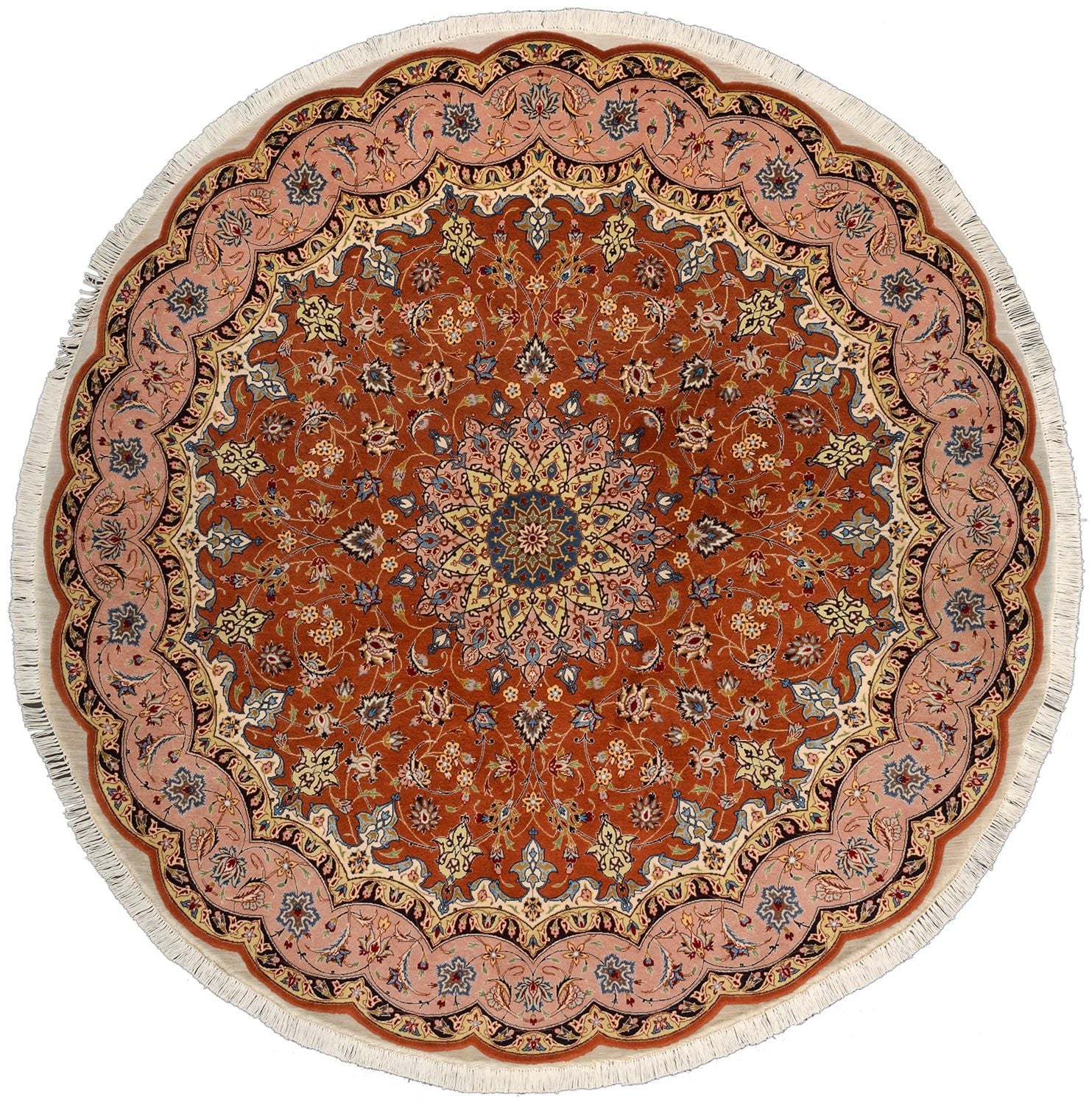 Perserteppich Täbriz 200 x 200 cm Schurwolle-Seide handgeknüpft