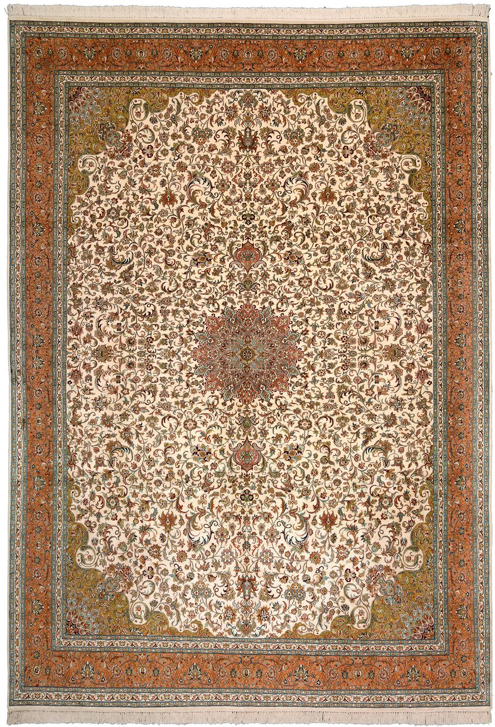 Orientteppich Kashmirseide 240 x 331 cm Seide handgeknüpft