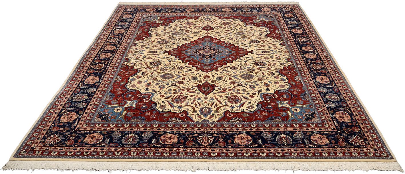 Orientteppich Isfahan 278 x 368 cm Schurwolle handgeknüpft fein