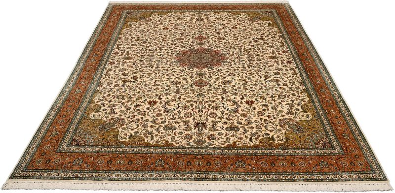 Orientteppich Kashmirseide 240 x 331 cm Seide handgeknüpft