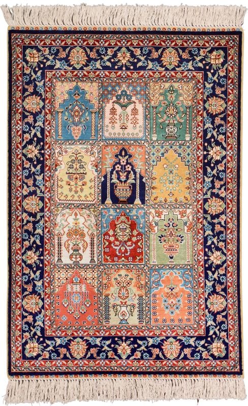 Orientteppich Hereke 62 x 94 cm Seide handgeknüpft