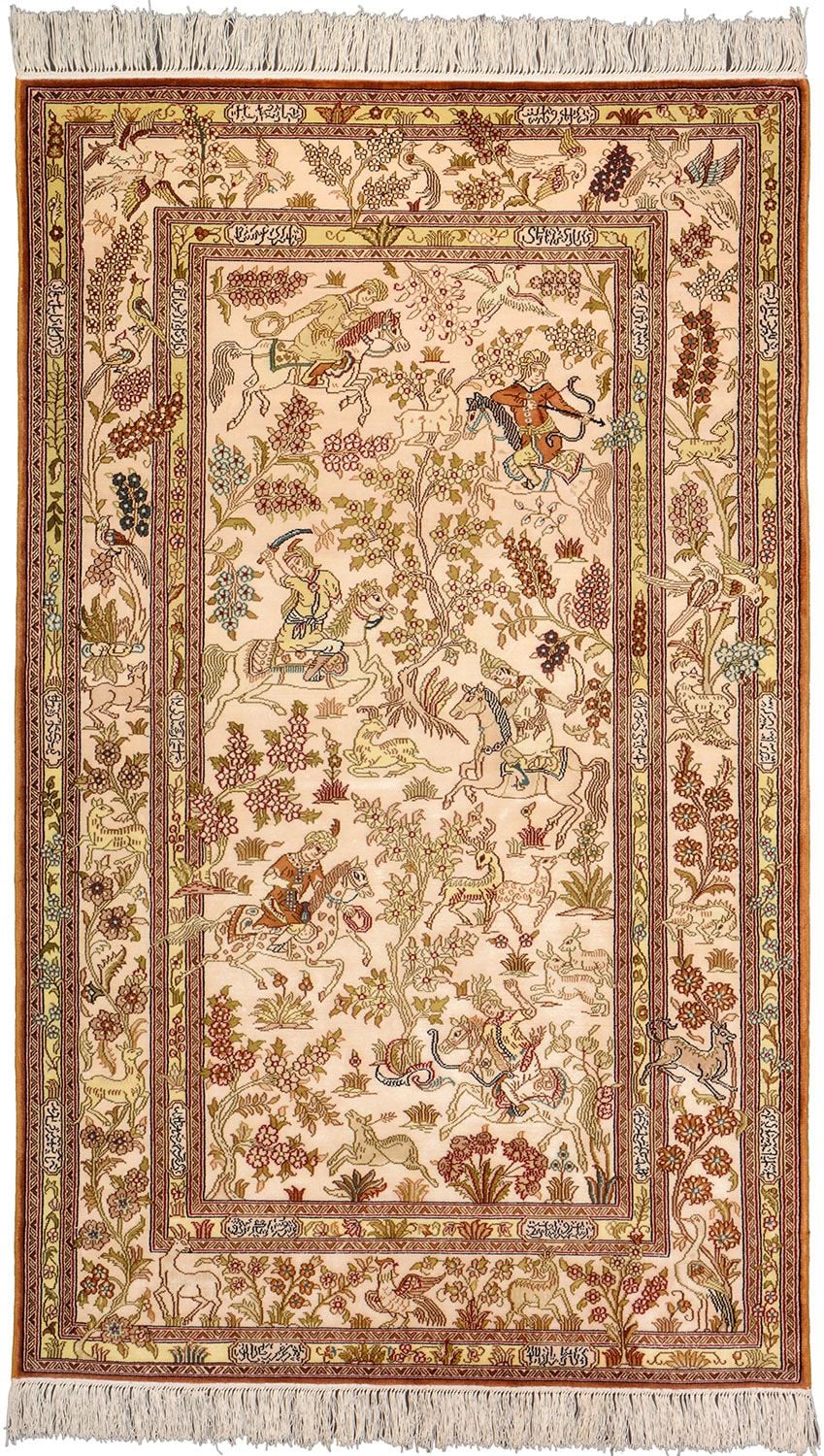 Orientteppich Ghom 94 x 154 cm Seide handgeknüpft