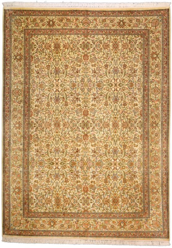 Orientteppich Kashmirseide 158 x 218 cm Seide handgeknüpft