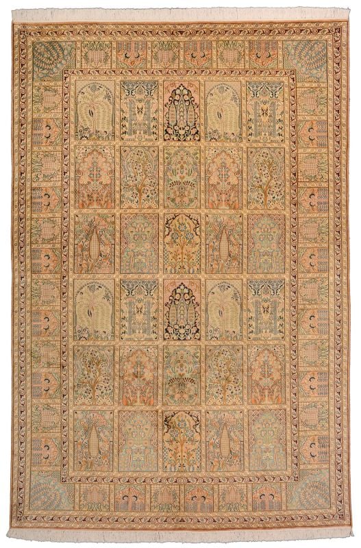 Orientteppich Kashmir 185 x 276 cm Seide handgeknüpft
