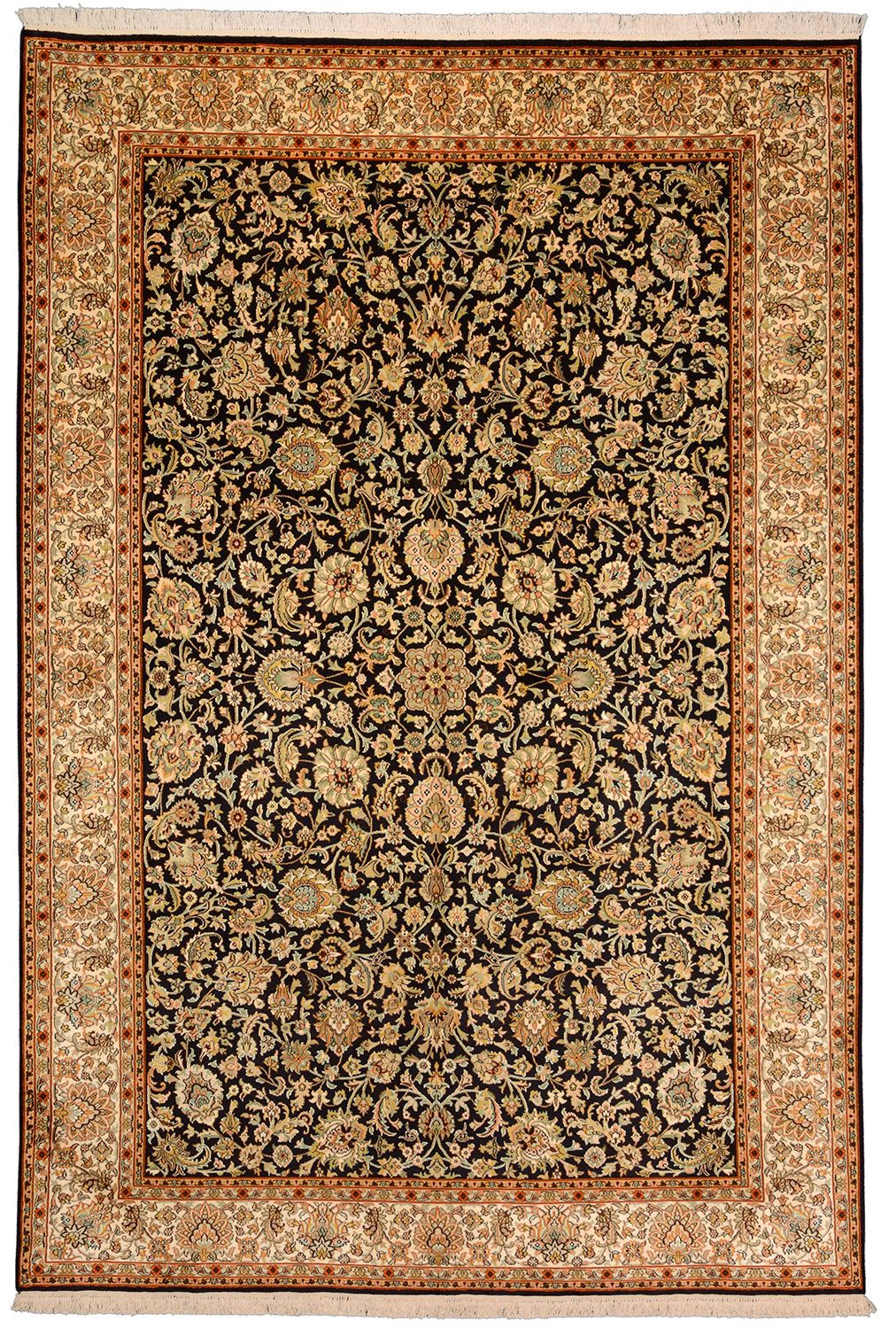 Orientteppich Kashmir 182 x 270 cm Seide handgeknüpft edel