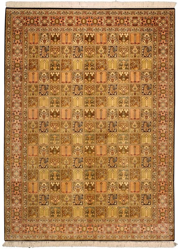 Orientteppich Kashmir 158 x 213 cm Seide handgeknüpft