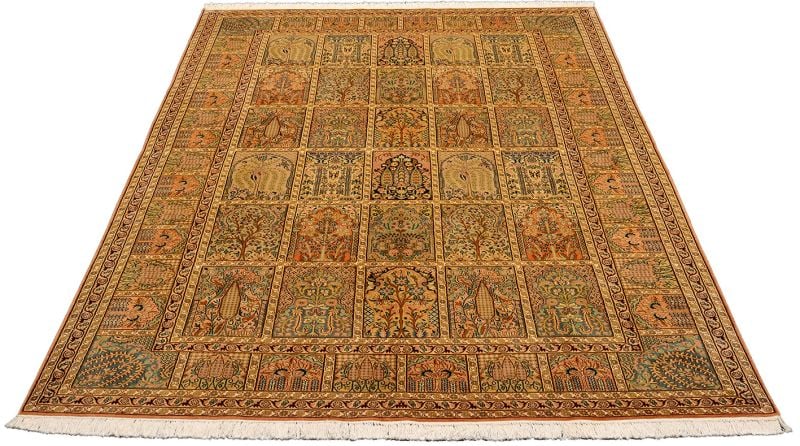 Orientteppich Kashmir 185 x 276 cm Seide handgeknüpft