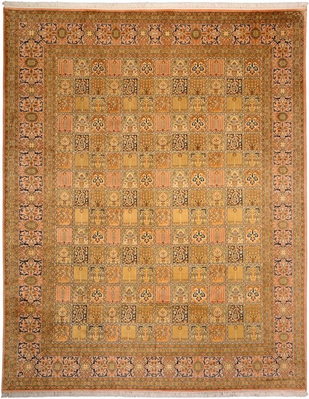 Orientteppich Kaschmir 247 x 305 cm Seide handgeknüpft Pastell
