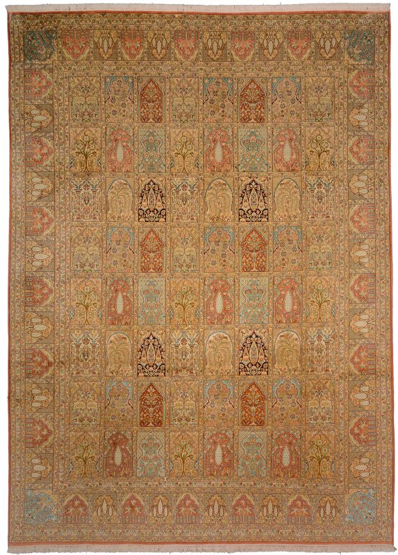Orientteppich Indien 277 x 377 cm Seide handgeknüpft seidig