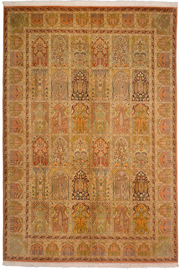 Orientteppich Indien 219 x 318 cm Seide handgeknüpft