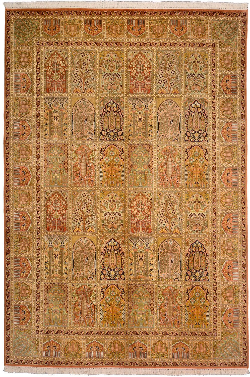 Orientteppich Indien 219 x 318 cm Seide handgeknüpft