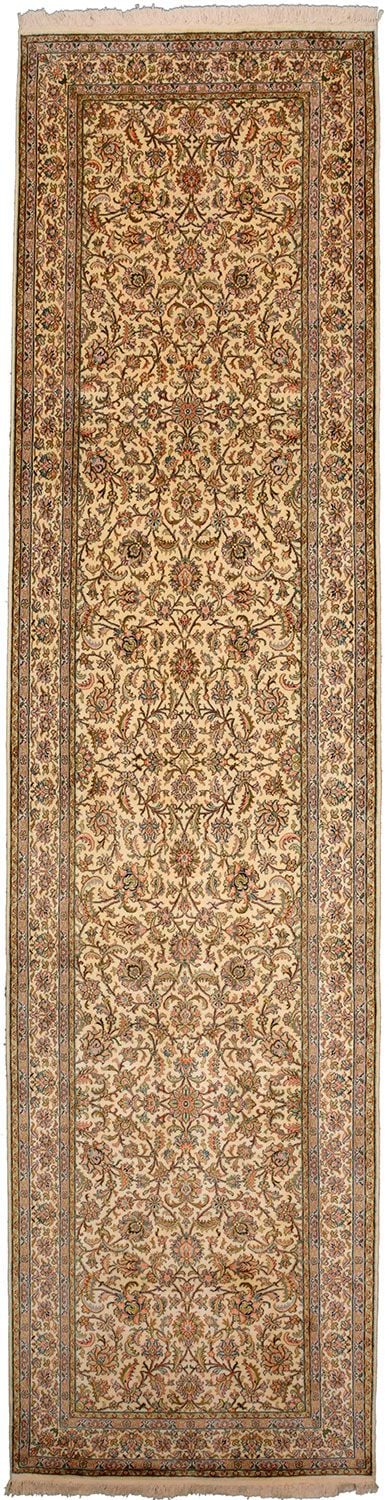 Orientteppich Kashmir 95 x 377 cm Seide handgeknüpft Läufer