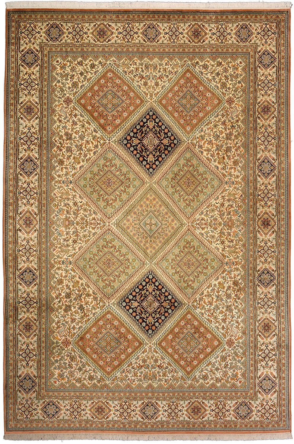 Orientteppich Kashmirseide 218 x 319 cm Seide handgeknüpft