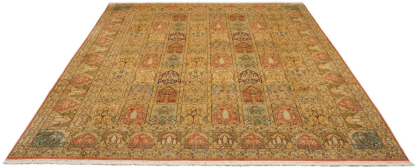 Orientteppich Indien 277 x 377 cm Seide handgeknüpft seidig