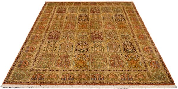 Orientteppich Indien 219 x 318 cm Seide handgeknüpft