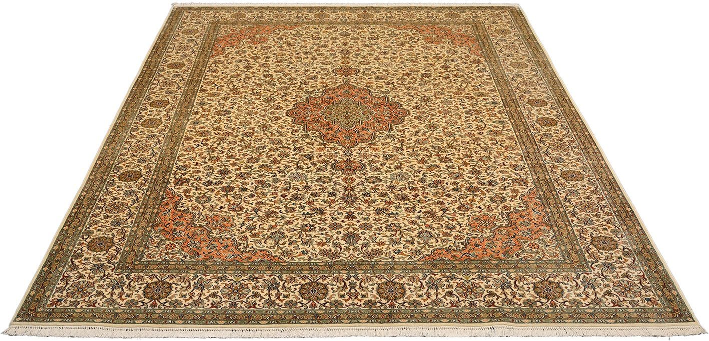 Orientteppich Kaschmir 221 x 313 cm Seide handgeknüpft Pastell