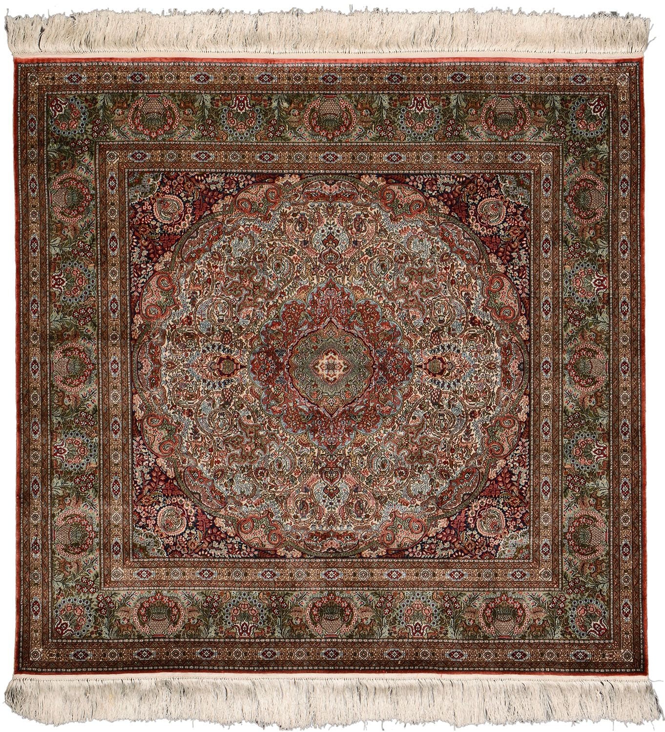 Orientteppich Hereke 93 x 95 cm Seide handgeknüpft
