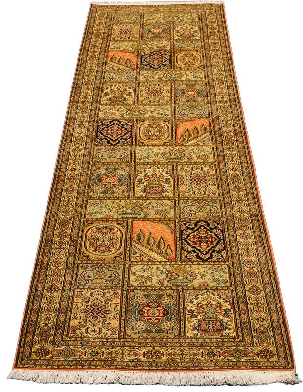 Orientteppich Kashmir 81 x 312 cm Seide handgeknüpft
