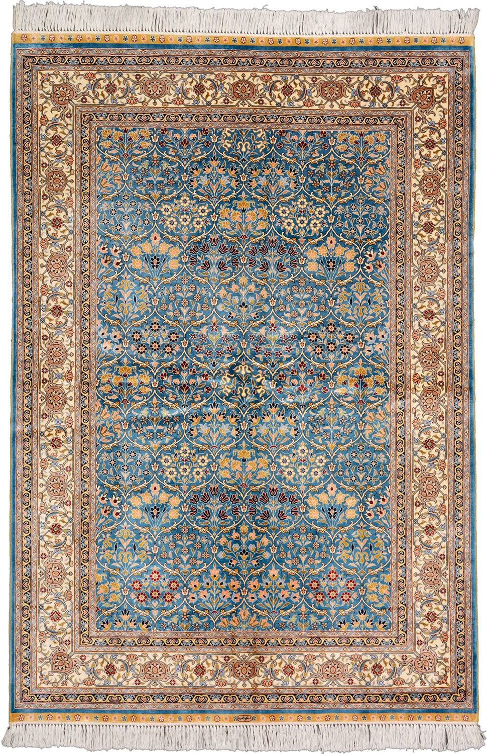 Orientteppich Hereke 125 x 183 cm Seide handgeknüpft