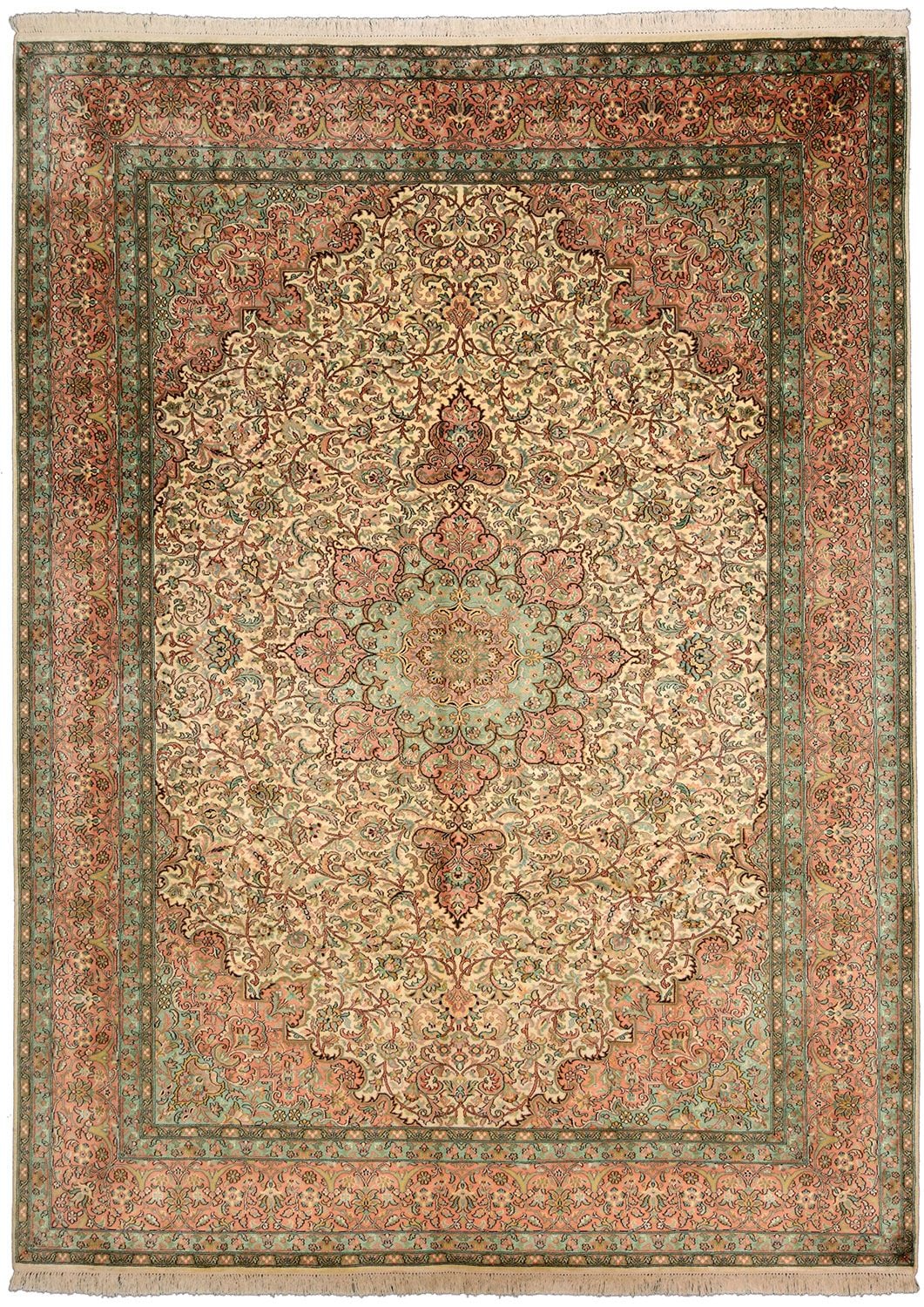 Orientteppich Kashmir 221 x 302 cm Seide handgeknüpft