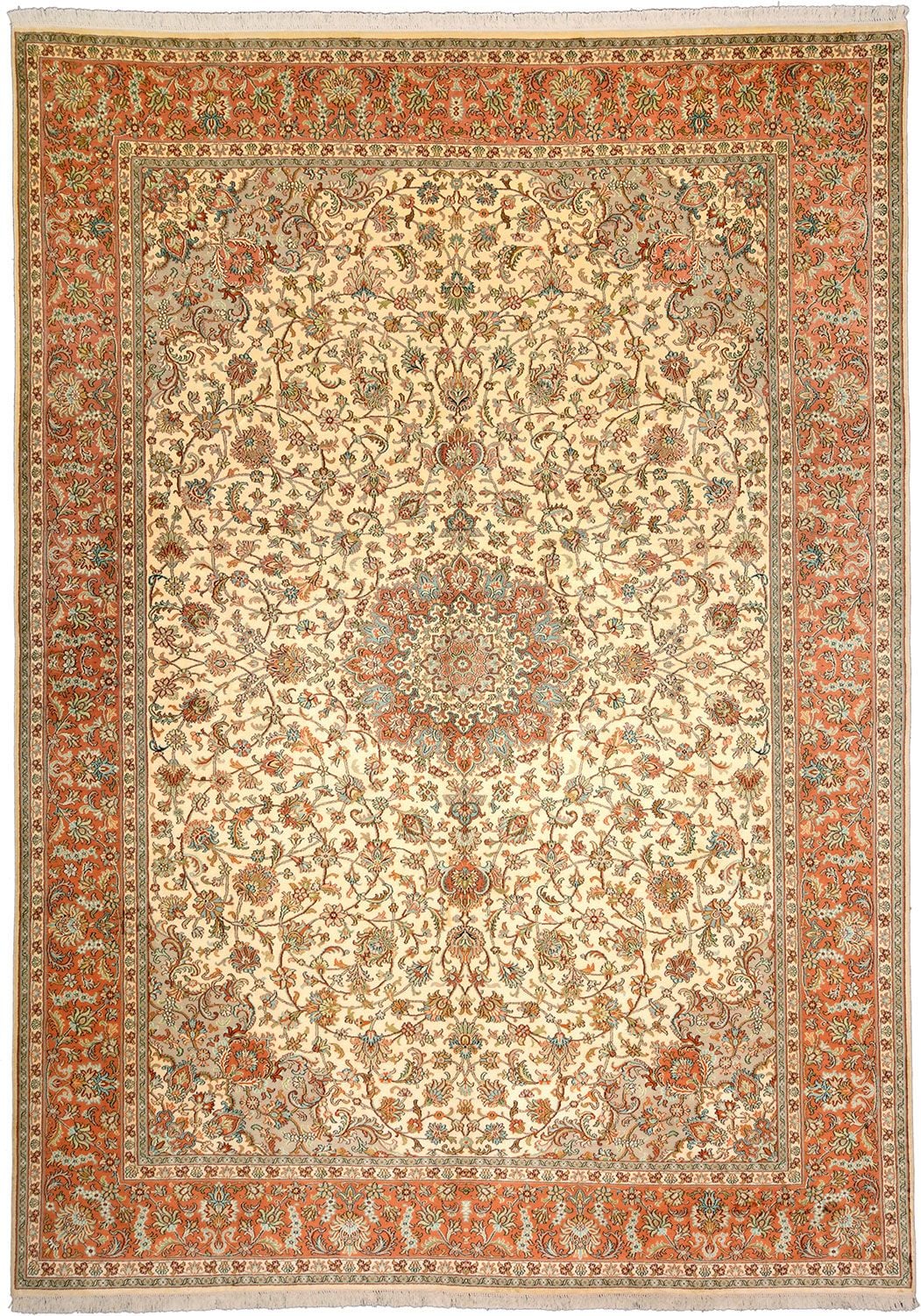 Orientteppich Kaschmir 246 x 341 cm Seide handgeknüpft