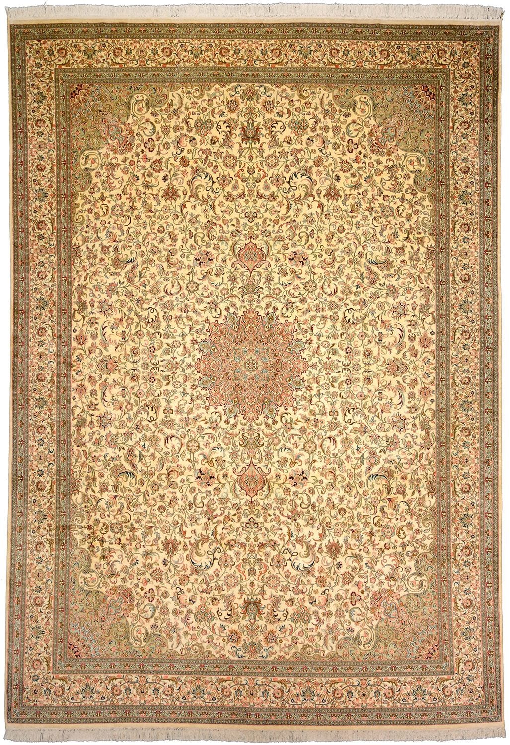 Orientteppich Kashmir 248 x 350 cm Seide handgeknüpft Pastell