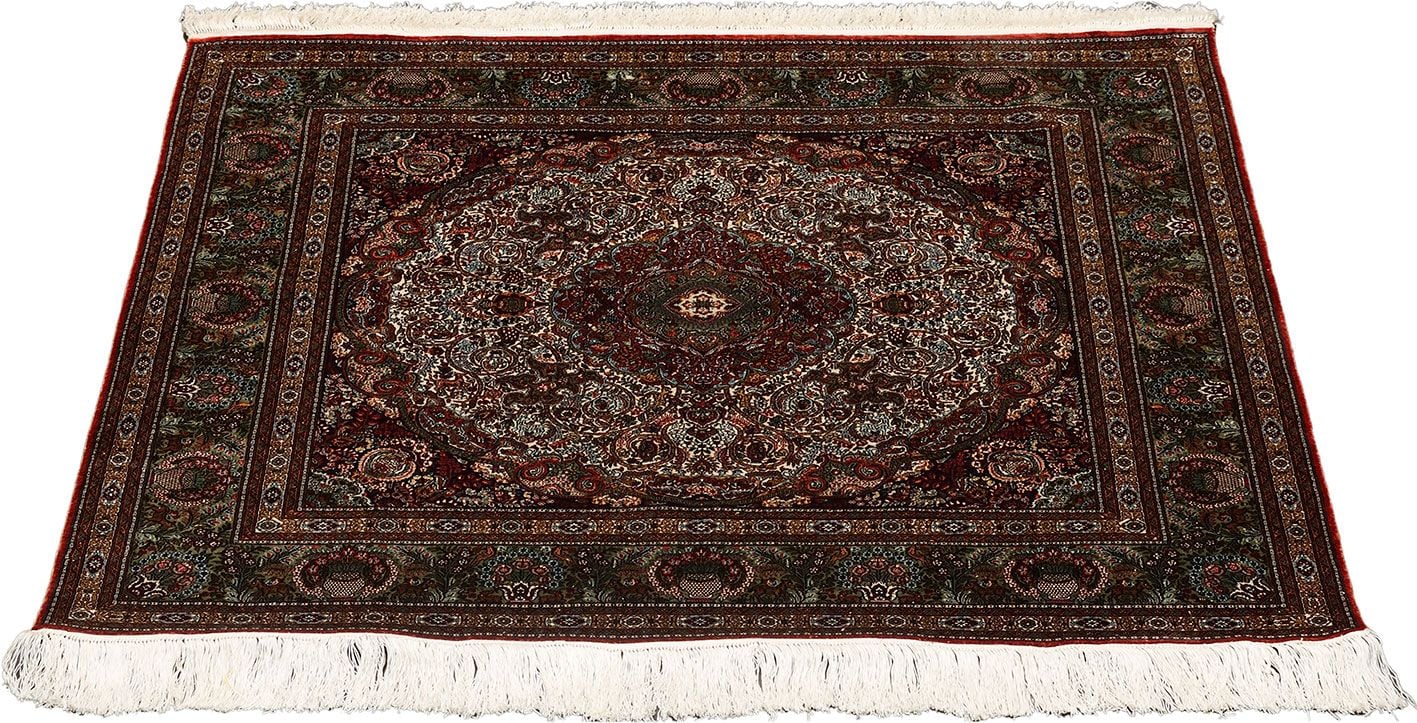Orientteppich Hereke 93 x 95 cm Seide handgeknüpft