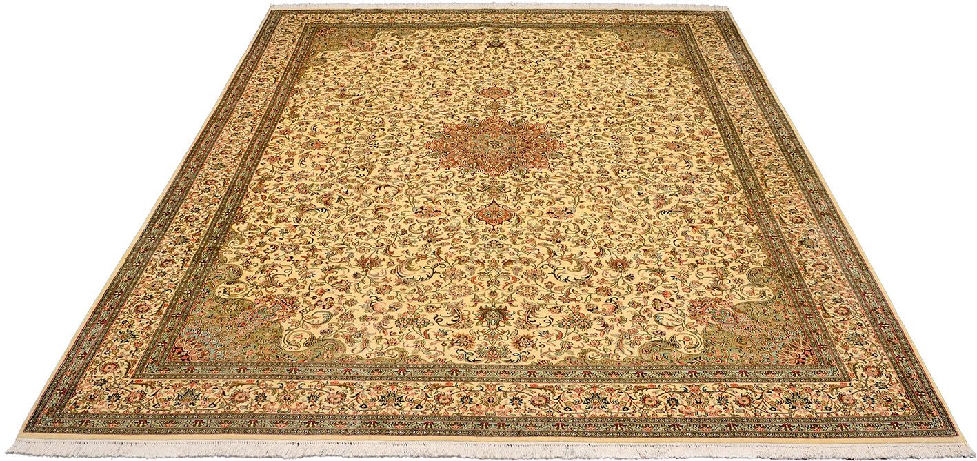 Orientteppich Kashmir 248 x 350 cm Seide handgeknüpft Pastell