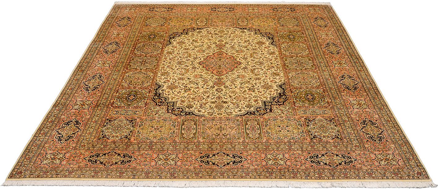 Orientteppich Kaschmir 246 x 315 cm Seide handgeknüpft