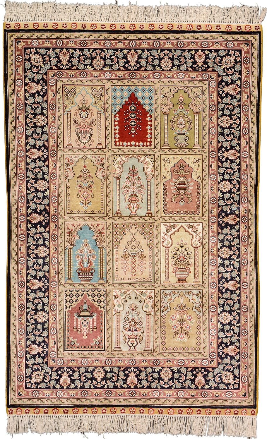 Orientteppich Hereke 79 x 123 cm Seide handgeknüpft exklusiv