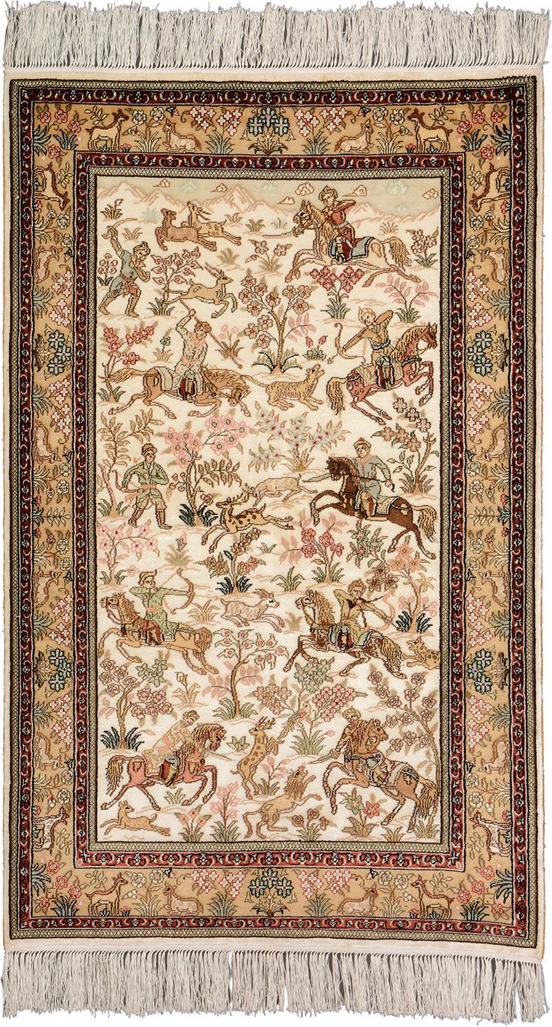 Orientteppich Hereke 80 x 129 cm Seide handgeknüpft