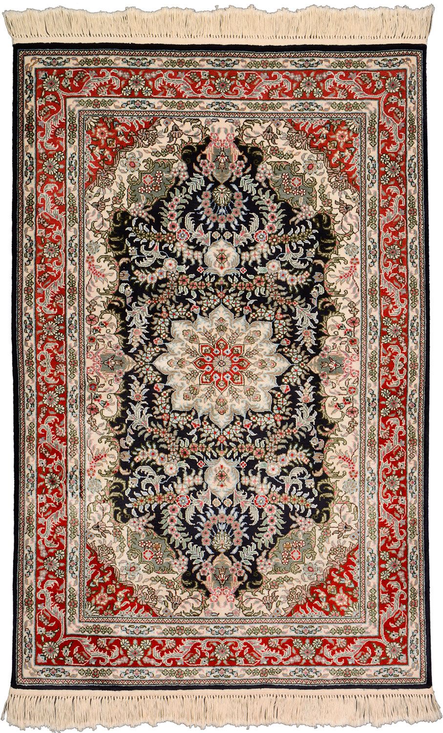 Orientteppich Ghom 80 x 124 cm Seide handgeknüpft exklusiv