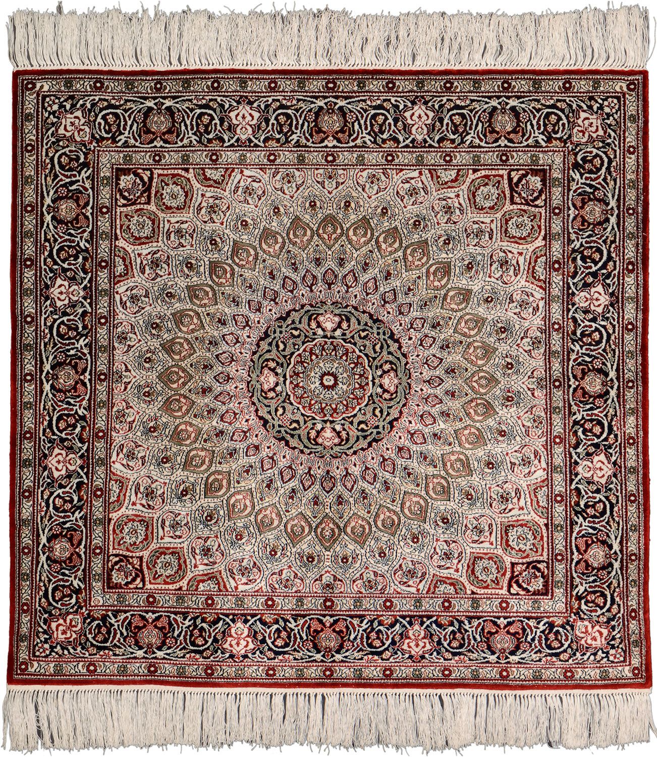Orientteppich Hereke 91 x 91 cm Seide handgeknüpft