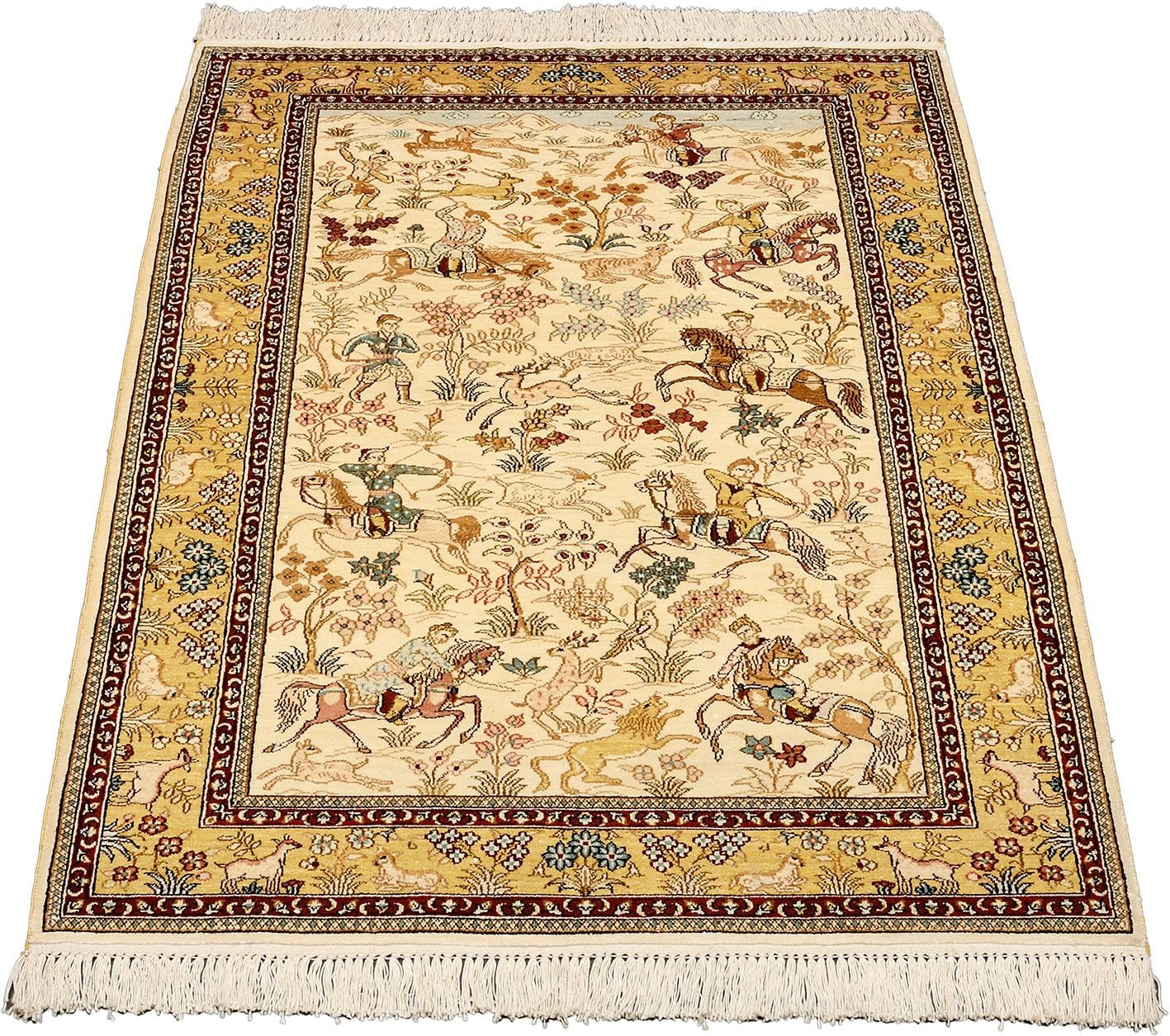 Orientteppich Hereke 81 x 130 cm Seide handgeknüpft