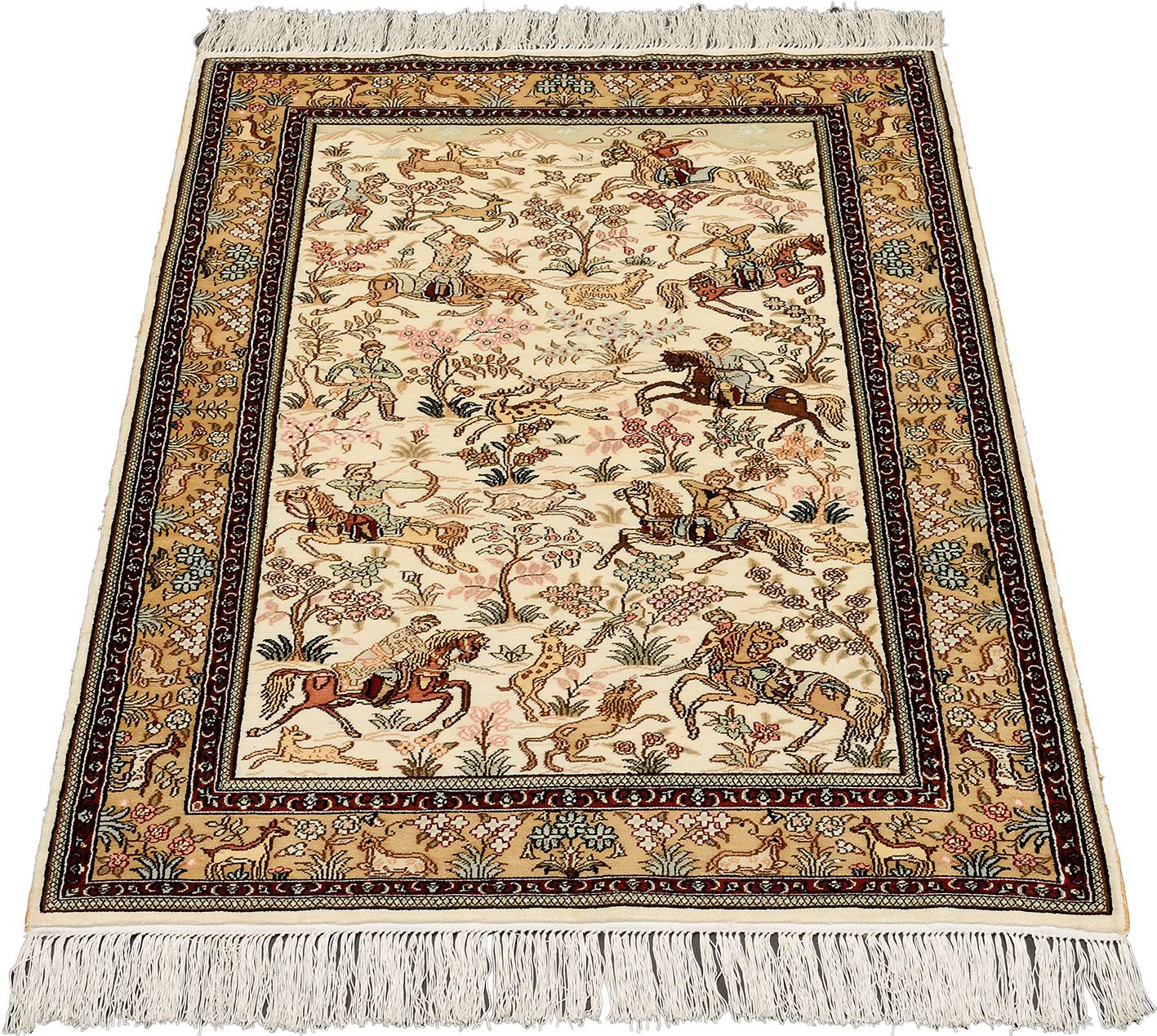 Orientteppich Hereke 80 x 129 cm Seide handgeknüpft