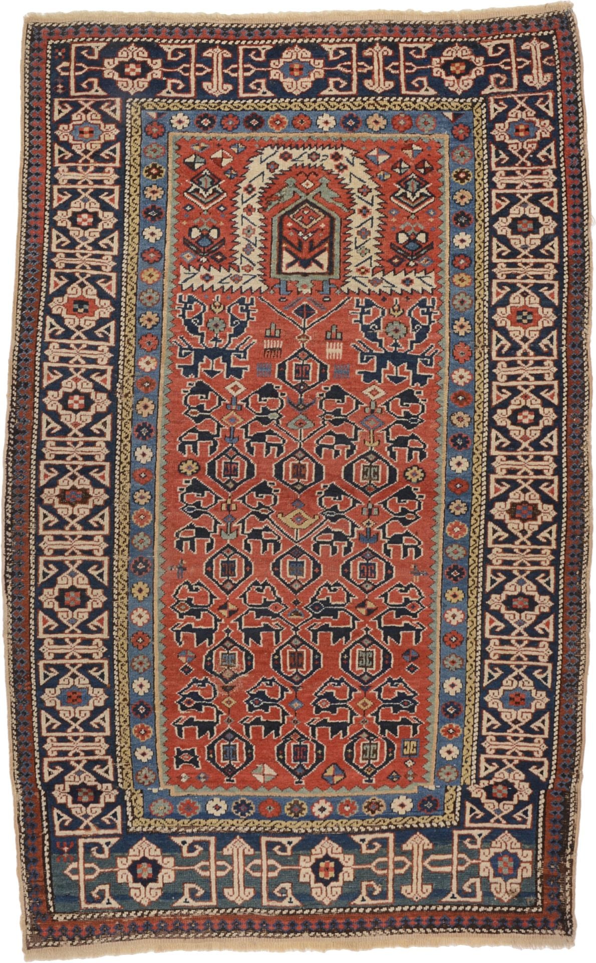 Orientteppich Shiraz 90 x 150 cm Schurwolle handgeknüpft antik