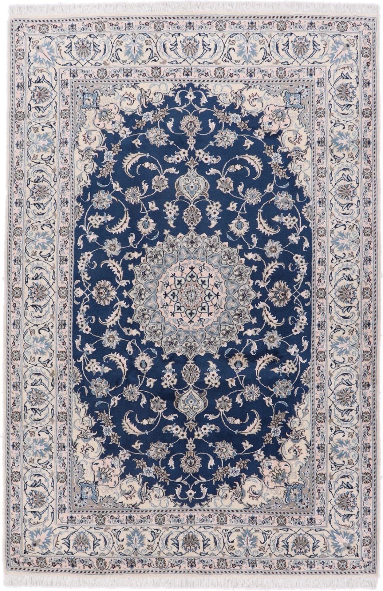 Perserteppich Nain 202 x 304 cm Schurwolle und Seide handgeknüpft
