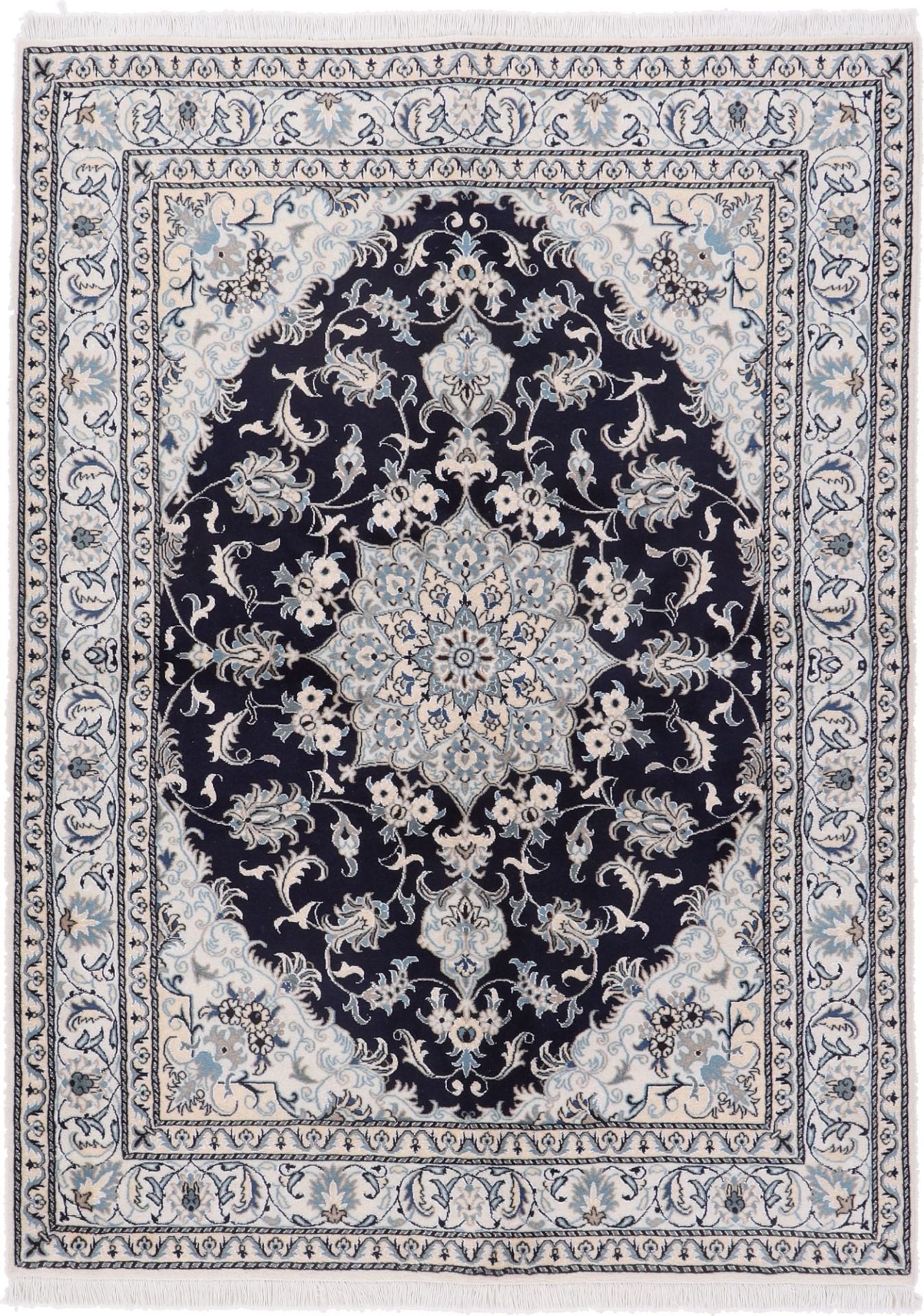 Perserteppich Nain 168 x 238 cm Schurwolle und Seide handgeknüpft