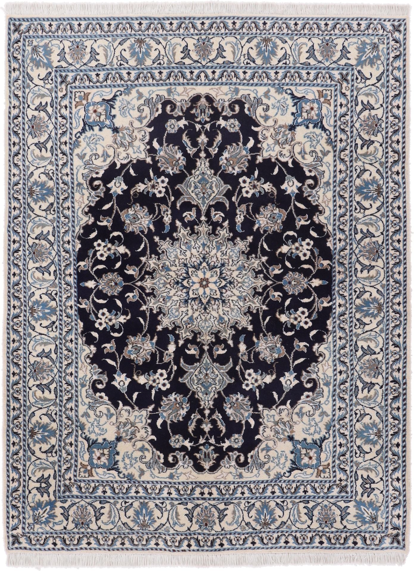 Perserteppich Nain 153 x 204 cm Schurwolle und Seide handgeknüpft