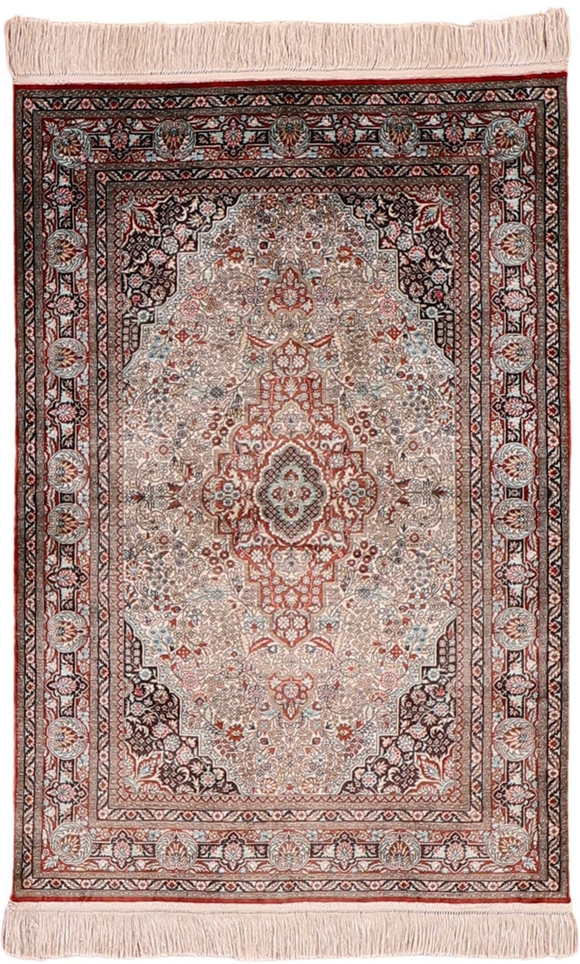 Orientteppich Peking 62 x 91 cm Seide handgeknüpft filigran
