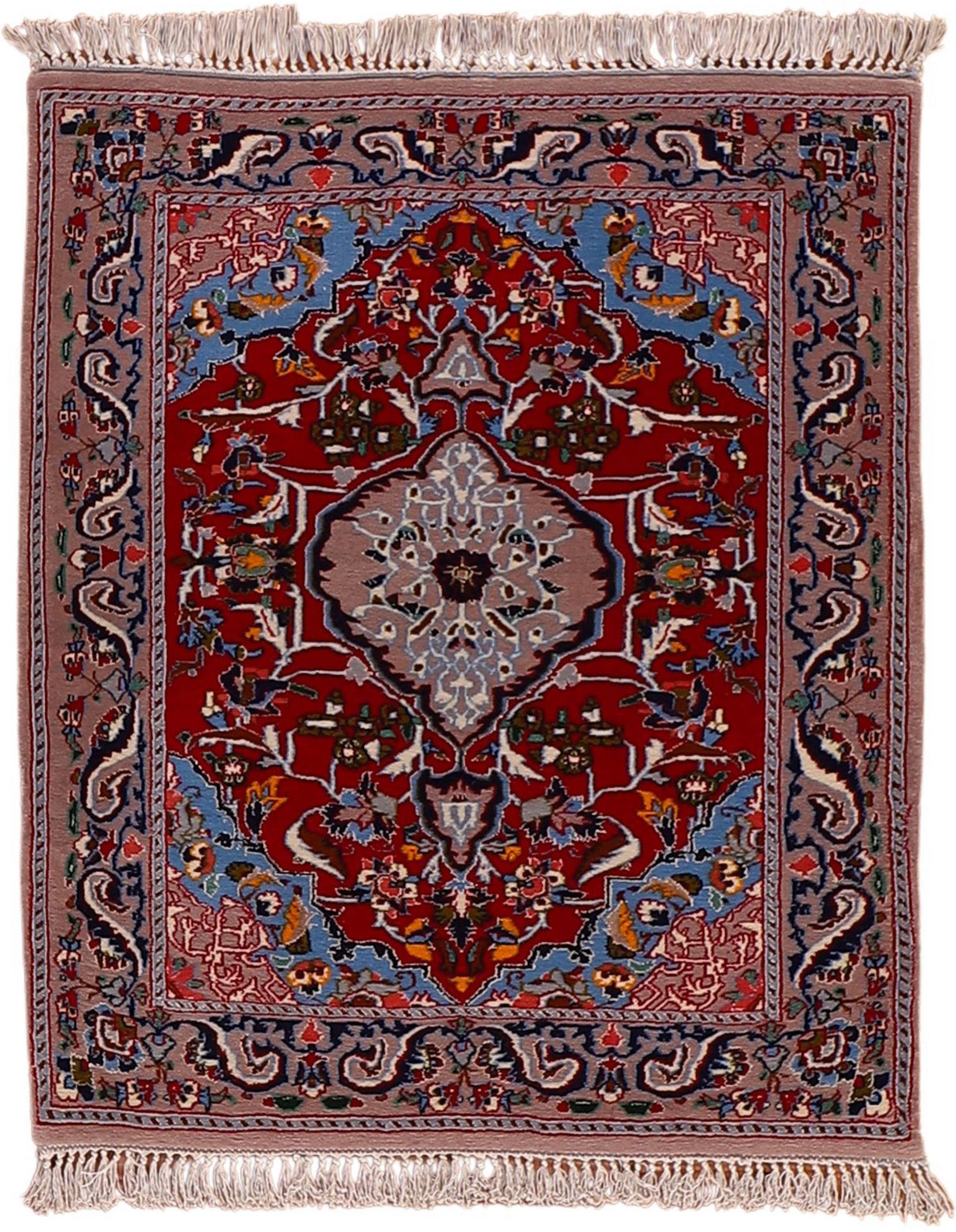 Perserteppich Isfahan 67 x 82 cm Schurwolle Seide handgeknüpft