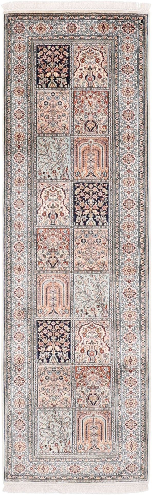 Orientteppich Kashmir 76 x 241 cm Seide handgeknüpft Indisch