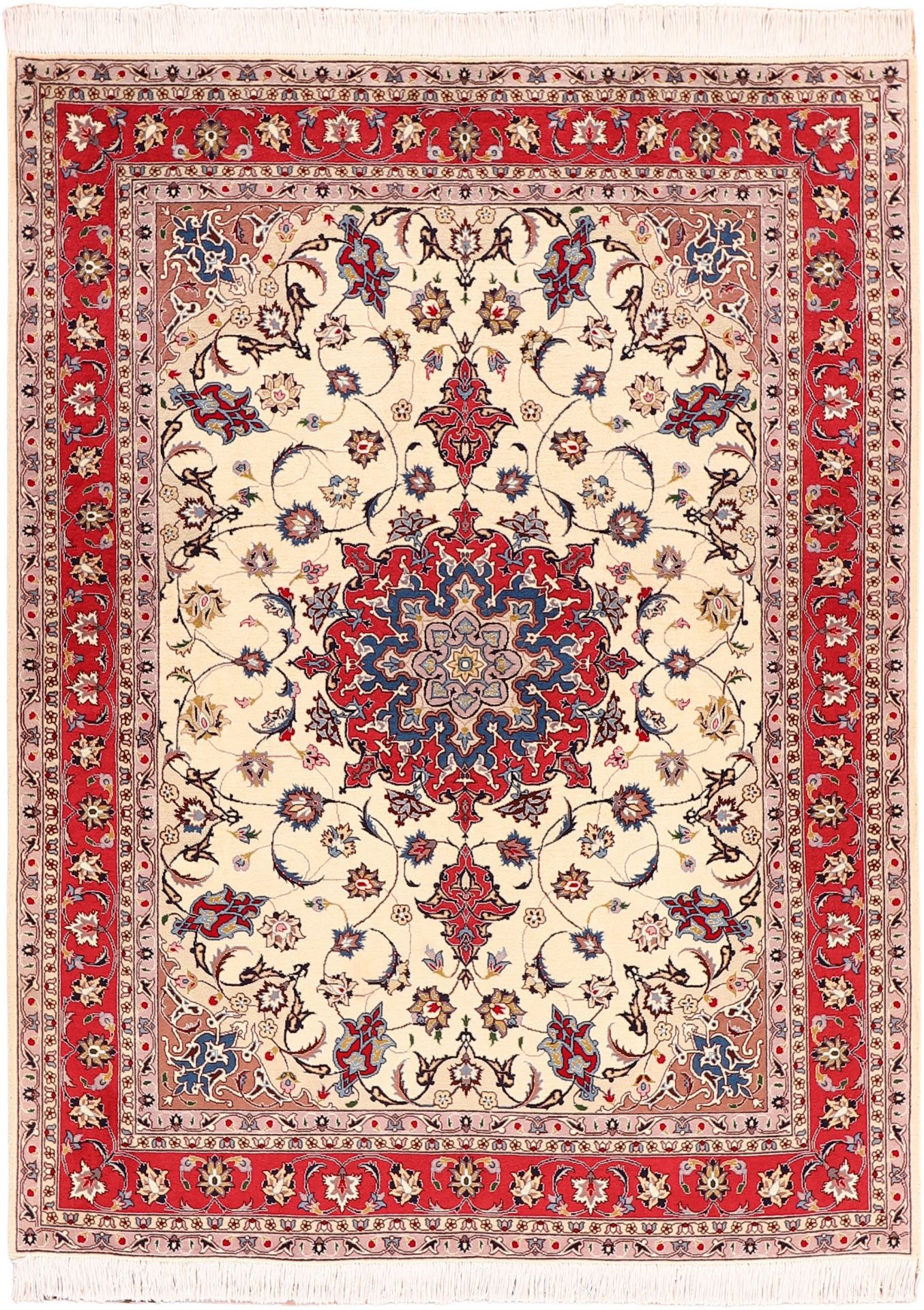 Perserteppich Täbriz 153 x 202 cm Schurwolle-Seide handgeknüpft